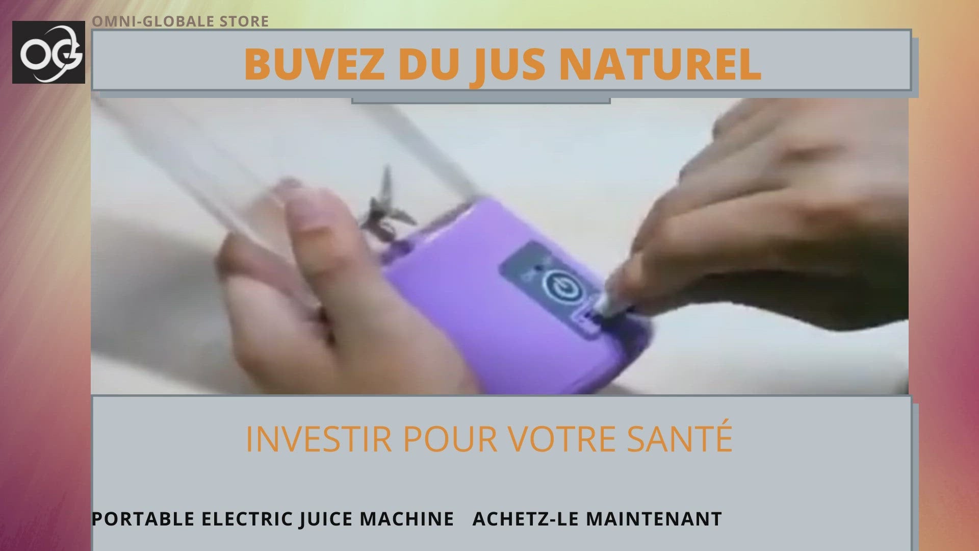 Electric fruit mixer  Portable and convenient device, allowing you to make juice from the same container. Ideal for home, travel and to pack the lunch box for school and work. Allow you to prepare natural juice.