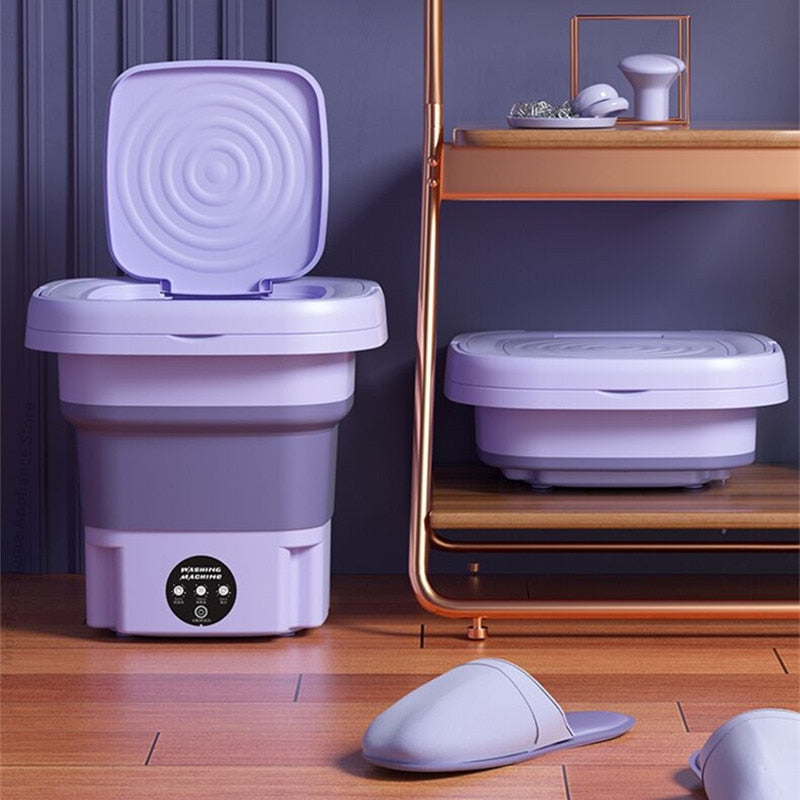 Portable Foldable Washing Machine - Perfect for Travelers and Busy Moms. Get your laundry done on-the-go with our space-saving and efficient mini washing machine. Ideal for travellers, moms, hotels and homes!